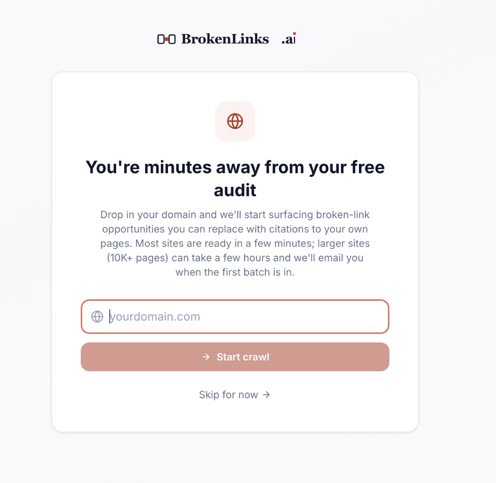 🚀 Start your first audit screenshot